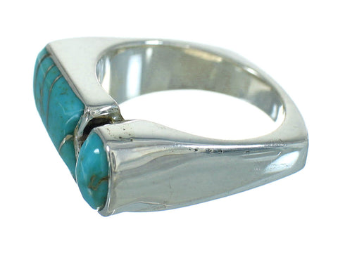 Genuine Sterling Silver And Turquoise Southwestern Ring Size 5-1/4 YX69413